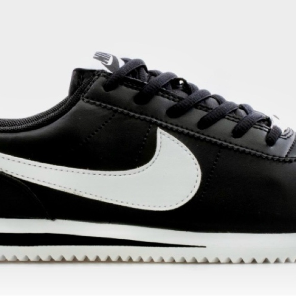 Nike Cortez Basic Leather Sneakers - Black size 12 men’s - Picture 1 of 5